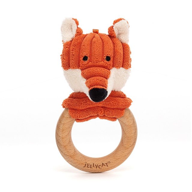 Jellycat Soft Toys Cordy Roy Baby Fox Wooden Ring Toy