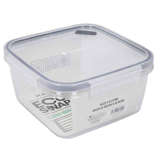 Kitchen Craft Masterclass Recycled Eco Snap Rec Container 1.4L