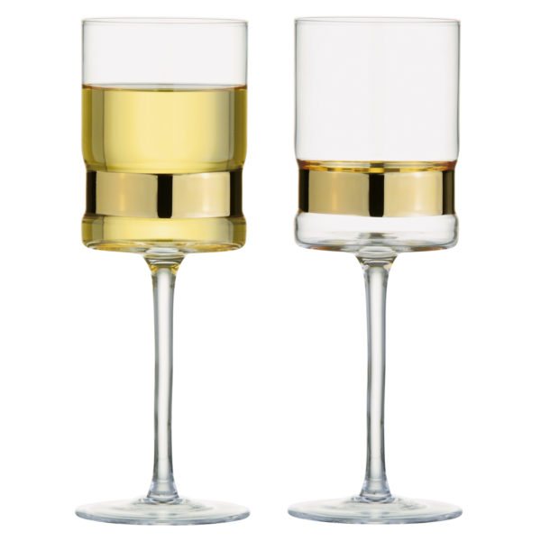 The DRH Collection Soho Wine Glasses Gold S/2