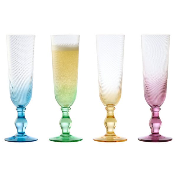Anton Studio Designs Swirl Champagne Flutes Set of 4