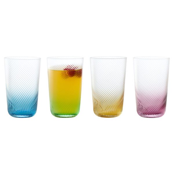 The DRH Collection Swirl Highball Tumblers S/4