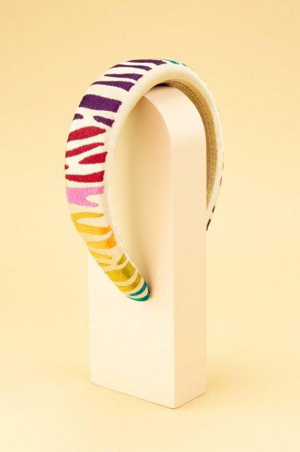 Powder Powder Rainbow Zebra Padded Headband