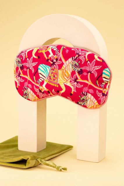Powder Powder Velvet Card Holder - Ikat Tiger Fuschia