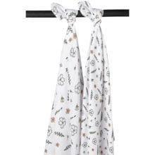 Nibbling Meyco 2pk GOTS Swaddle Floral