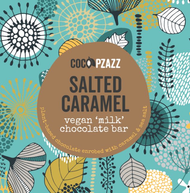 Coco Pzazz Salted Caramel Chocolate Bar Vegan