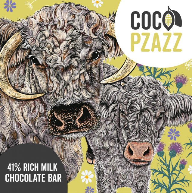 Coco Pzazz Fox & Boo's Rich Milk Chocolate Bar Cattle