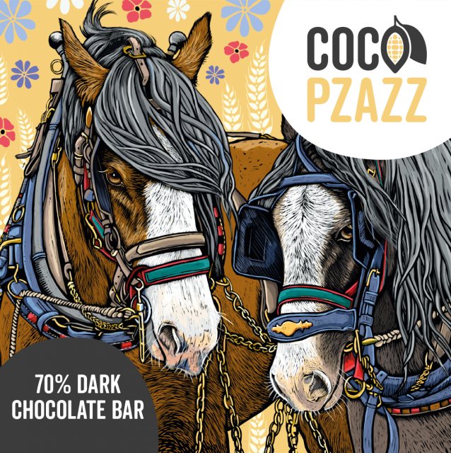Coco Pzazz Coco Pzazz x Fox & Boo's Dark Chocolate Bar Horses Vegan