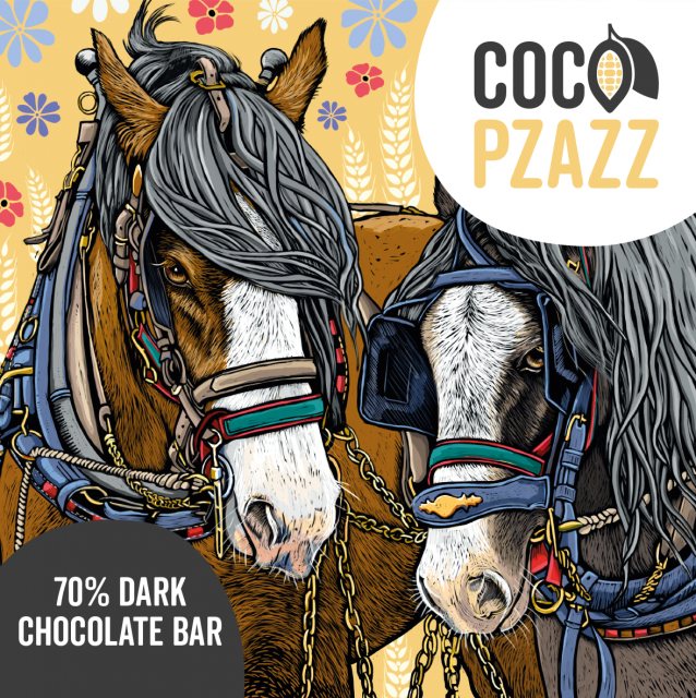 Coco Pzazz Coco Pzazz x Fox & Boo's Dark Chocolate Bar Horses Vegan