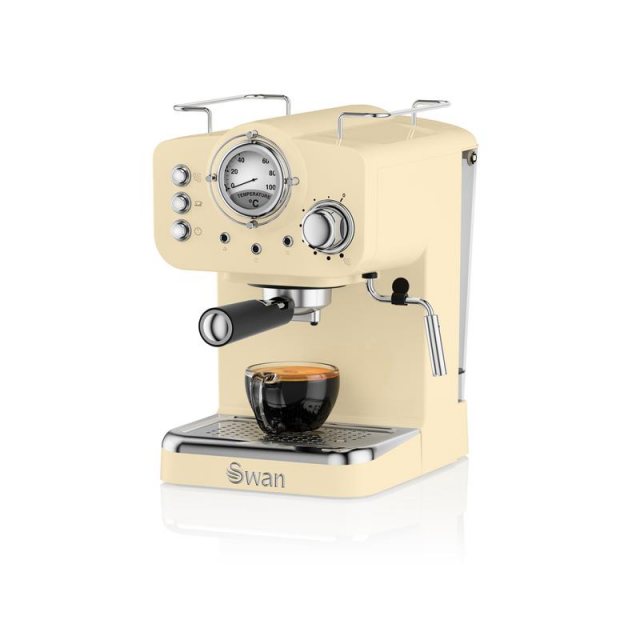 Swan SMEG Espresso Coffee Machine With Grinder - Black