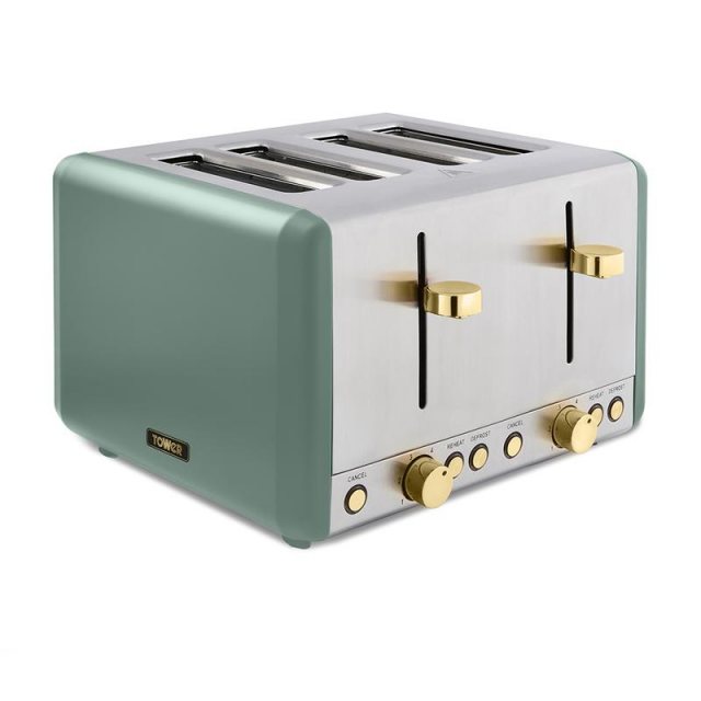 Tower Tower Cavaletto 4 Slice Toaster Jade