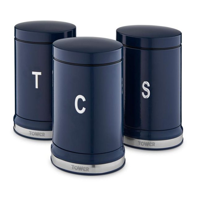 Tower Tower Belle Set of 3 Canisters Midnight Blue