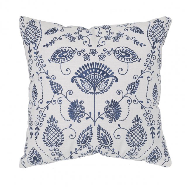 Parlane International Flora Embroidered Blue Cushion
