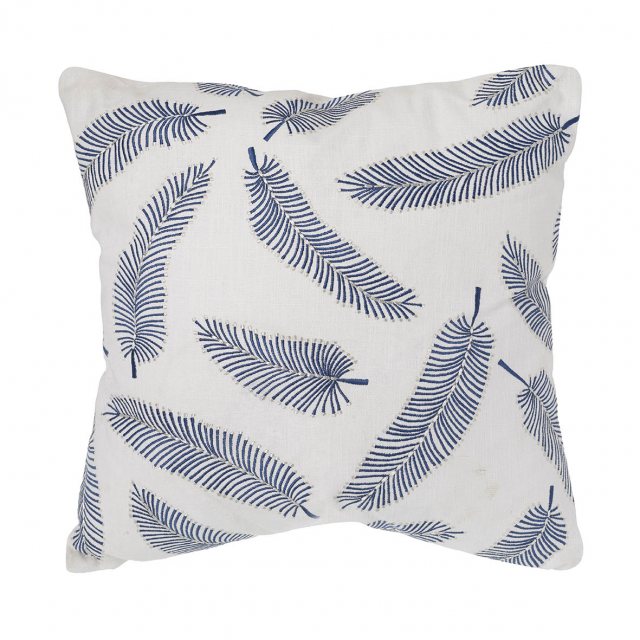 Parlane International Pluma Embroidered Blue Cushion