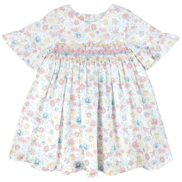 Albetta Albetta Flower Folie Hand Smocked Dress