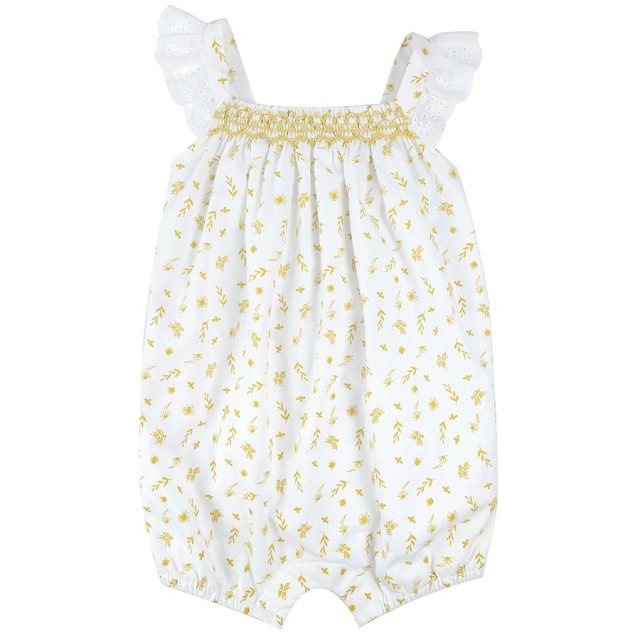 Albetta Wild Bees & Floral Print Smocked Romper