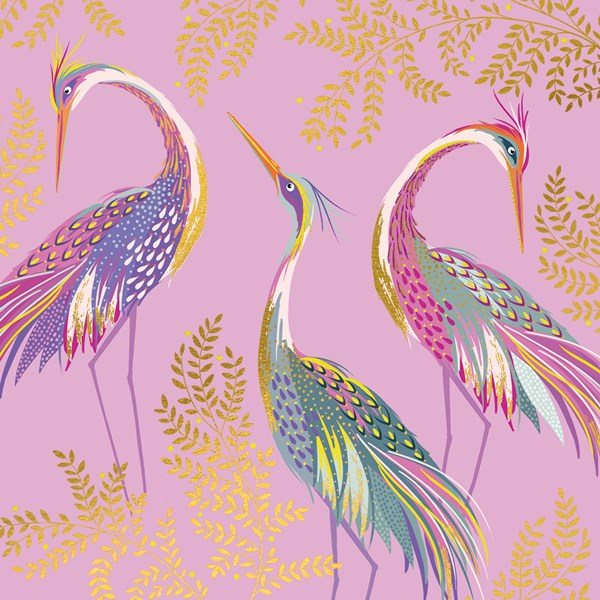 Sara Miller Happy Birthday Greetings Card - Three Cranes