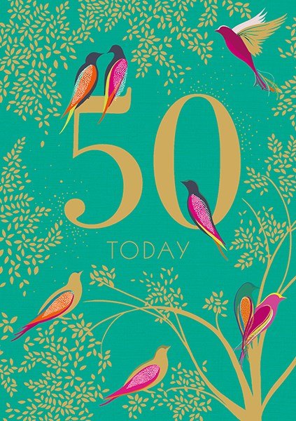 Sara Miller 50 Today Birthday Greeting Card