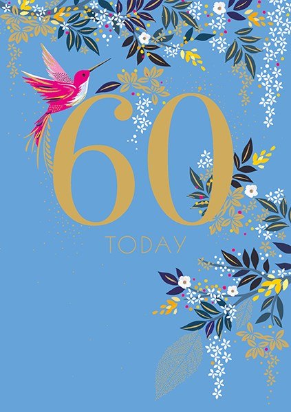 Sara Miller 60 Today Birthday Greeting Card
