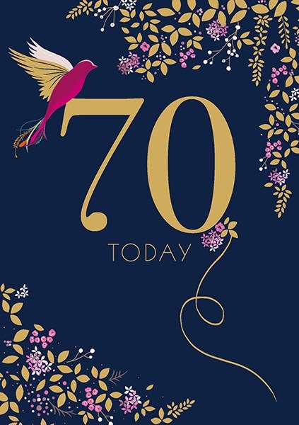 Sara Miller 70 Today Birthday Greeting Card