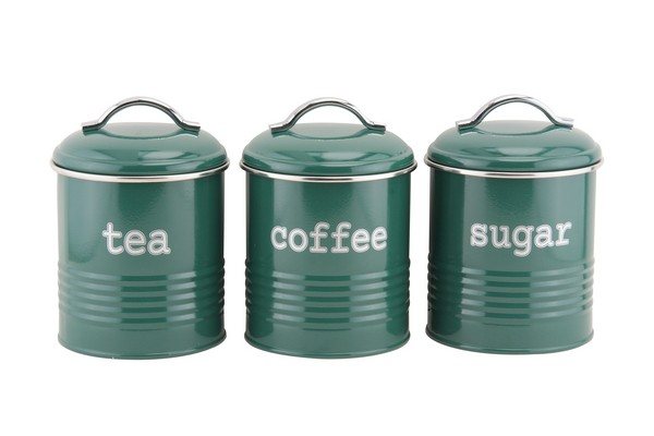 Apollo Housewares TE Retro Tin Canister | Serif Font, Cream