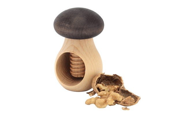 Apollo Housewares Gingko Large Alice Mushroom Lamp Walnut Wood