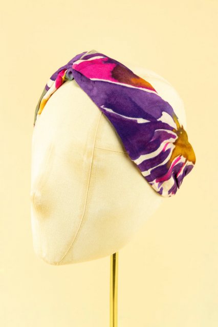 Powder Orchid Elasticated Headband Denim
