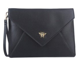 Fancy Metal Goods Black Envelope Clutch Bag