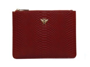 Fancy Metal Goods Cherry Luxury Snake Print Perfect Pouch