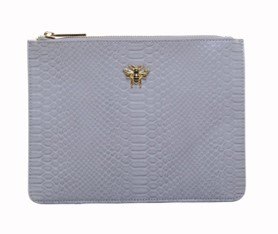 Fancy Metal Goods Grey Luxury Snake Print Perfect Pouch