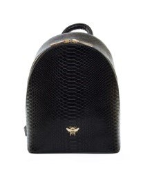 Alice Wheeler London Black Luxury Snake Print Richmond Backpack