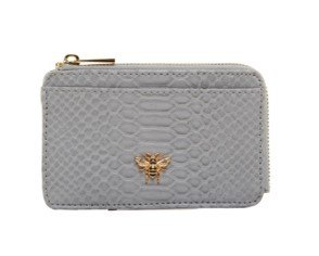 Alice Wheeler London Grey Luxury Snake Print Bath Coin Purse