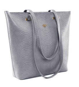 Alice Wheeler London Grey Luxury Snake Print Knightsbridge Tote