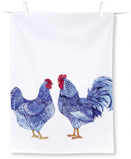 IHR Tea Towel Blue Plumage