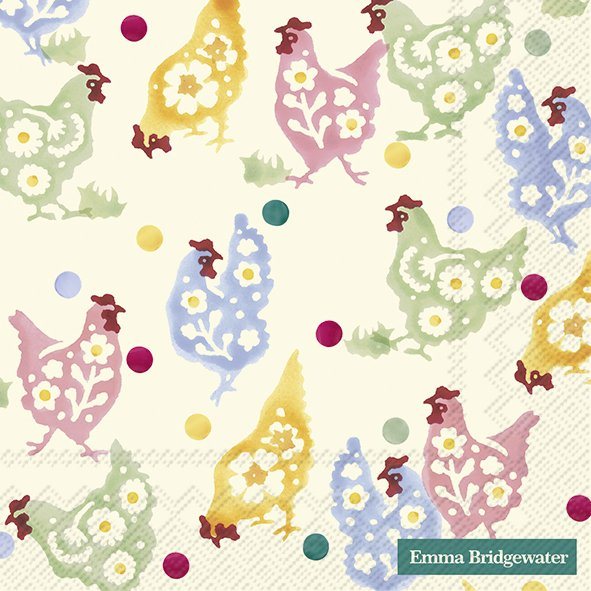 Emma Bridgewater Napkins - Spring Chicken Cream