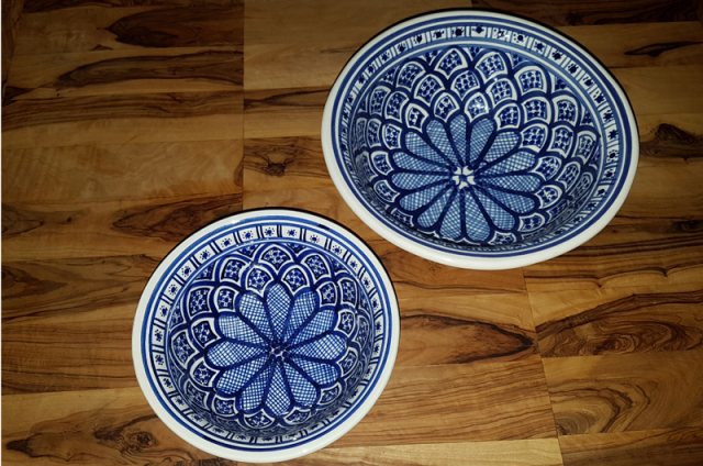 Chrysanthemum Blue & White Cereal Bowl