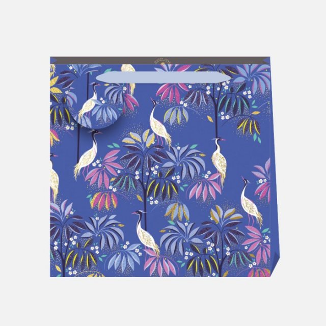 Sara Miller Crane Garden Indigo Medium Gift Bag