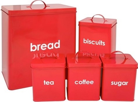 Highlands Bread Bin Set Tea, Coffee, Sugar, Biscui