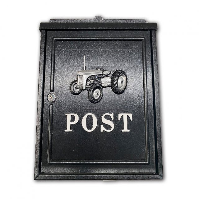 Grey Tractor Postbox