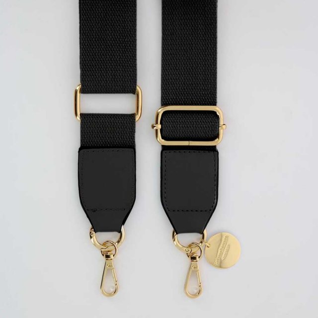 Noa Black Fabric Long Strap