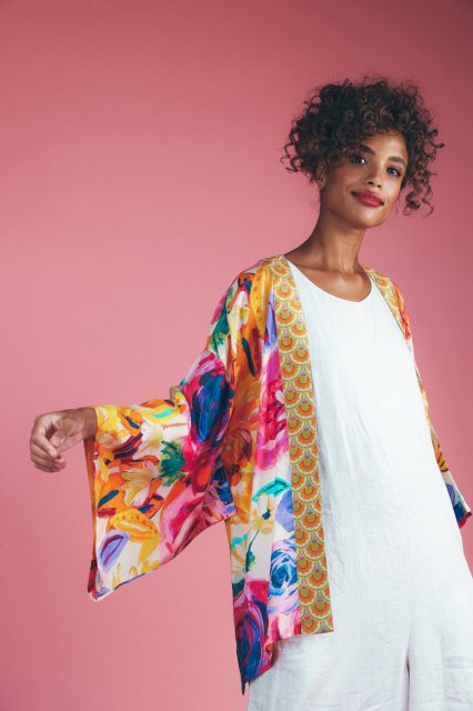 Powder Powder Kimono Jacket - Floral Study Petal