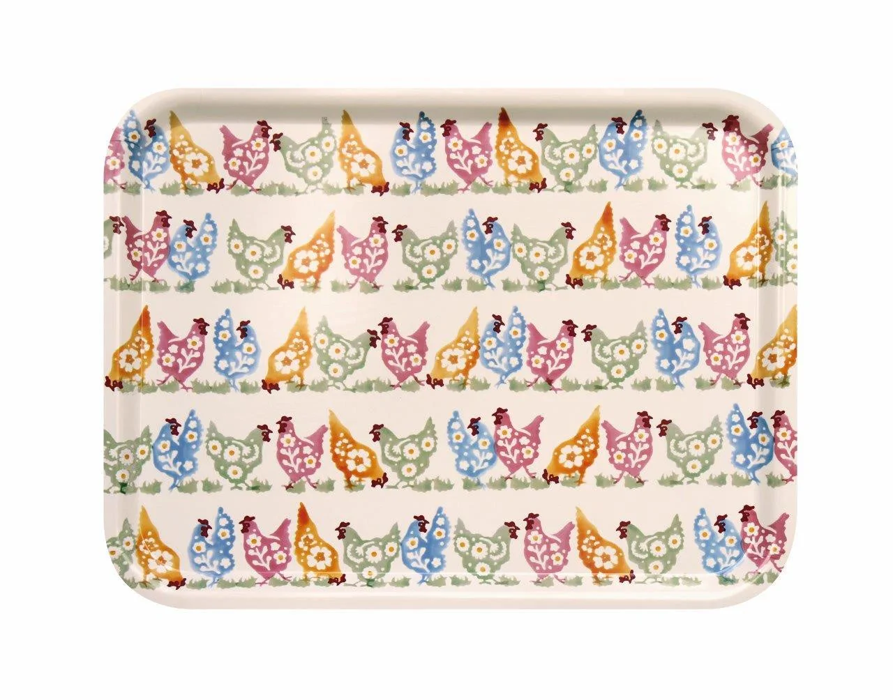 Emma Bridgewater Polka Chickens Large Rectangular Tray