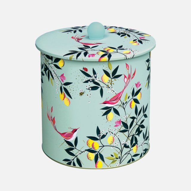 Sara Miller Duck Egg Orchard Birds Biscuit Barrel