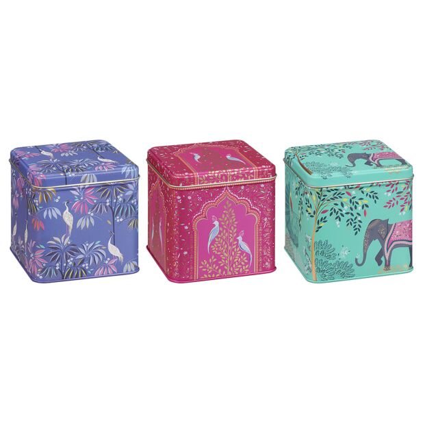 Sara Miller India Set of 3 Square Caddies