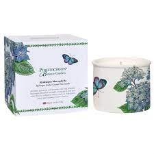 Portmeirion Large Wax Filled Frosted Glass Pot with Wooden Lid Candle - Sea Salt & Vetiver Scent