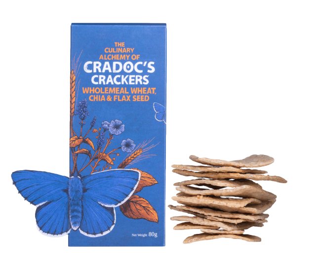 Cradoc's Crackers Wholemeal Wheat, Oat, Chia & Flax Seed 80g