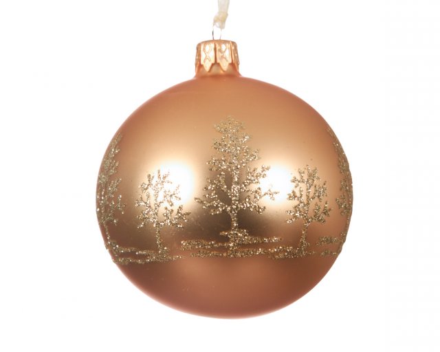 Glass Bauble - Matt Tree Border