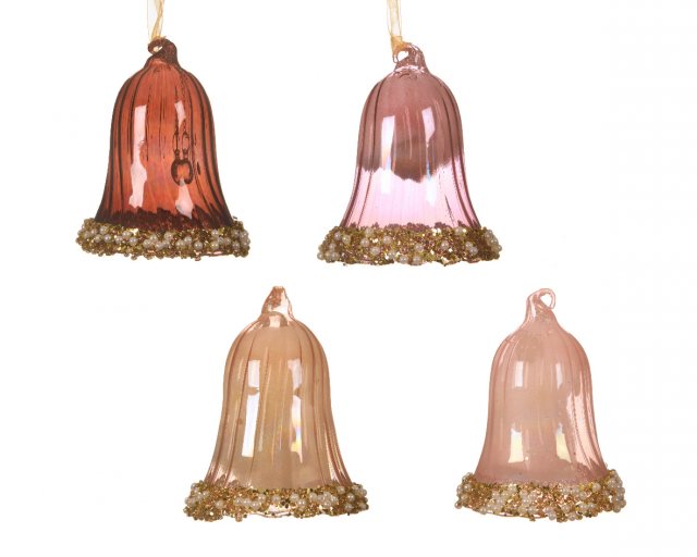 Bell Glass Decoration -  Shiny Beads Sequins Glitter (Single)