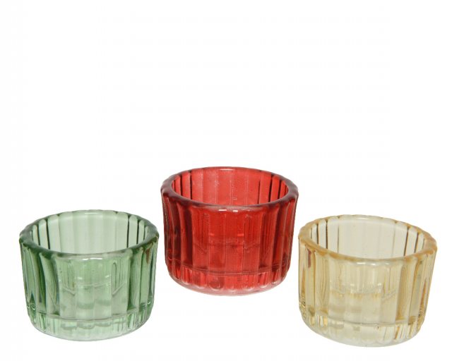 Tealight Holder Glass Spraying Colour (Various)