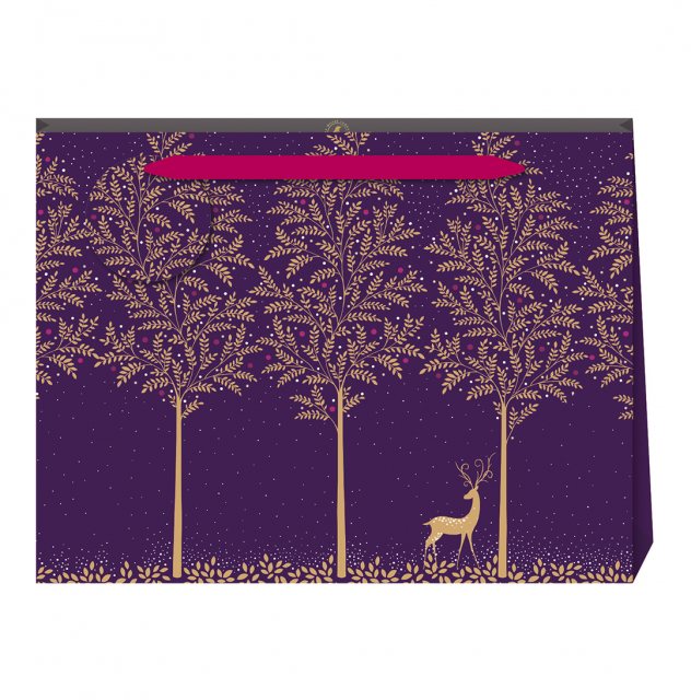 Sara Miller Golden Winter Deer Shopper