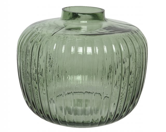Glass Vase Shiny With Spray Colour - Green